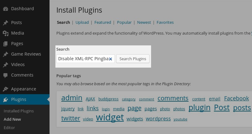 Search for plugin