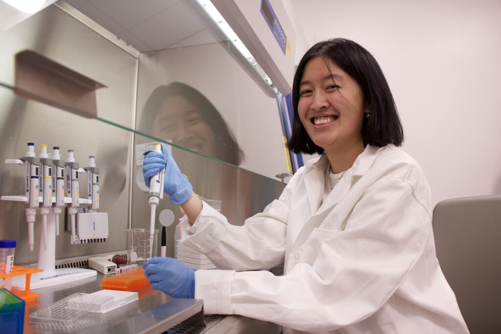 Emily Han in the lab at Penn Engineering
