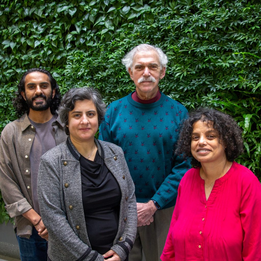 Research team members from left to right: Raghu Arghal, Shirin Saeedi Bidokhti, Harvey Rubin and Saswati Sarkar