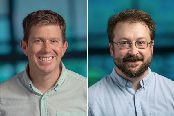 A picture of Professor Douglas Jerolmack and Nat Trask