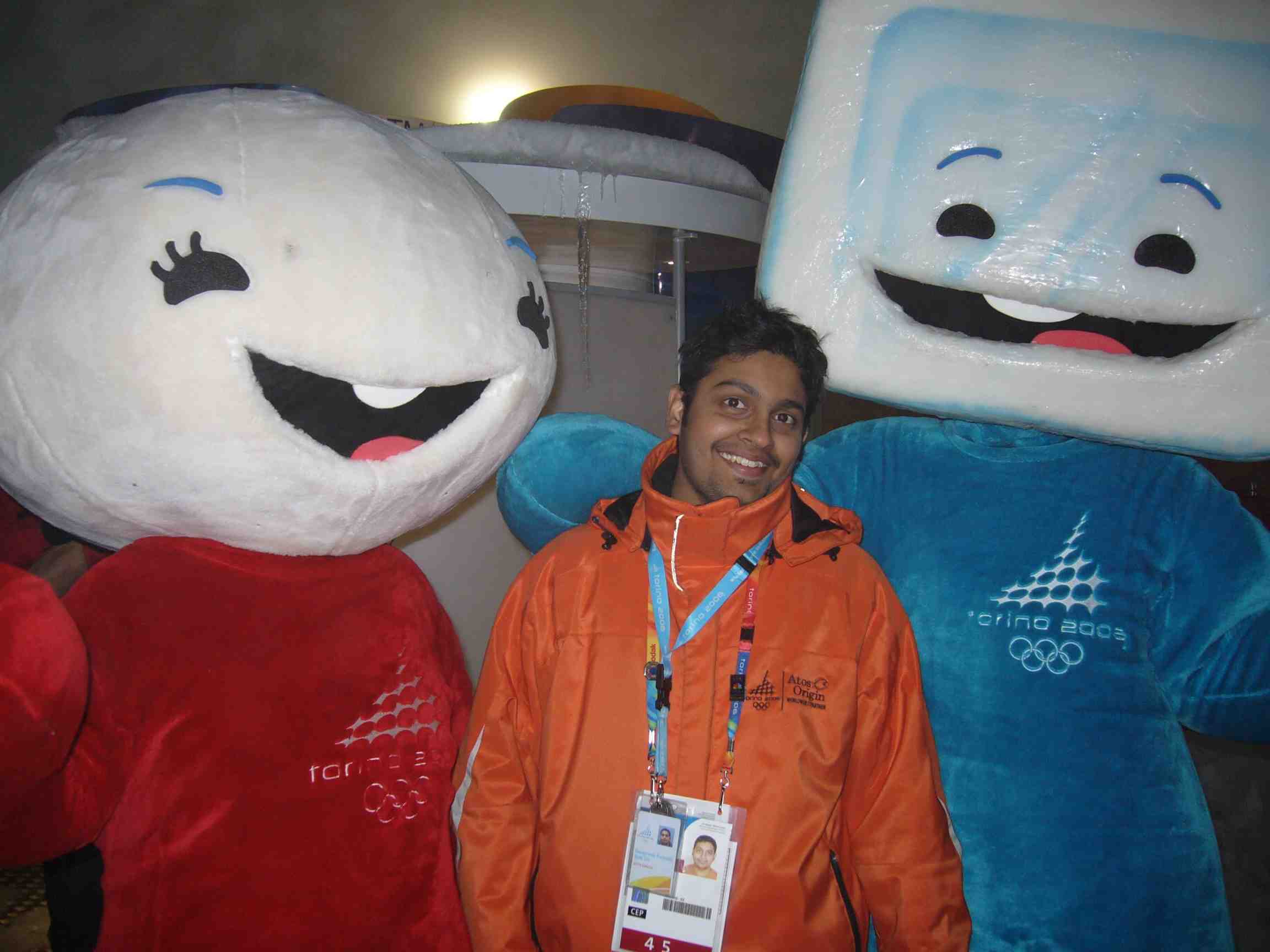 Torino, Italy with the mascots of the Winter Olympics Torino, Italy with the mascots of the Winter Olympics